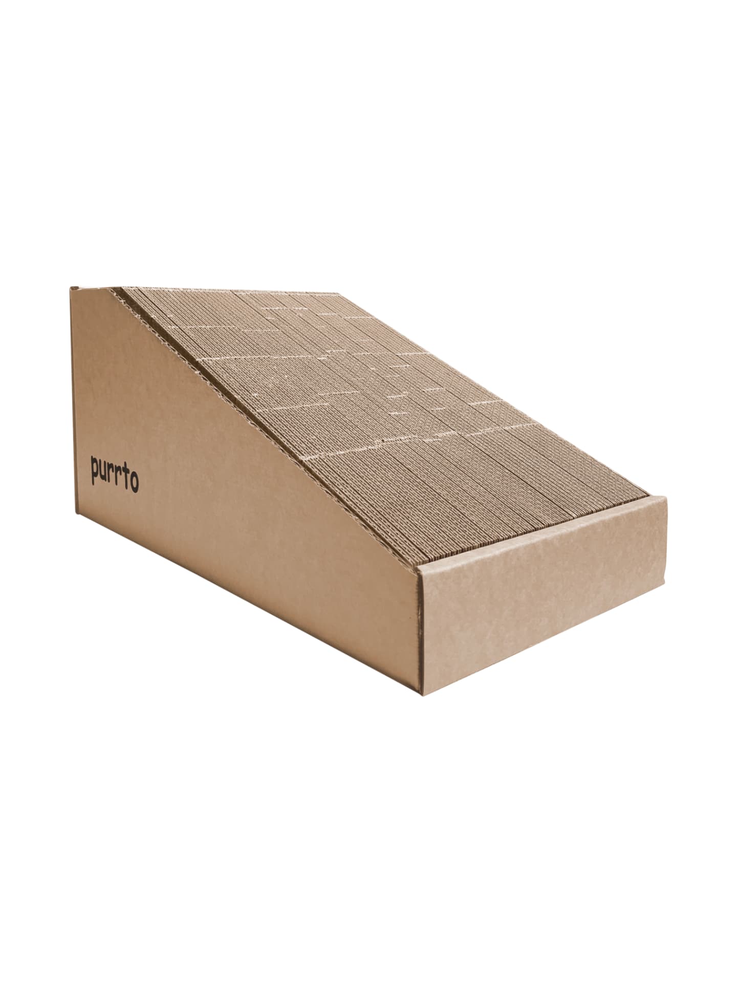 Side profile of the purrto kraft cardboard scratcher